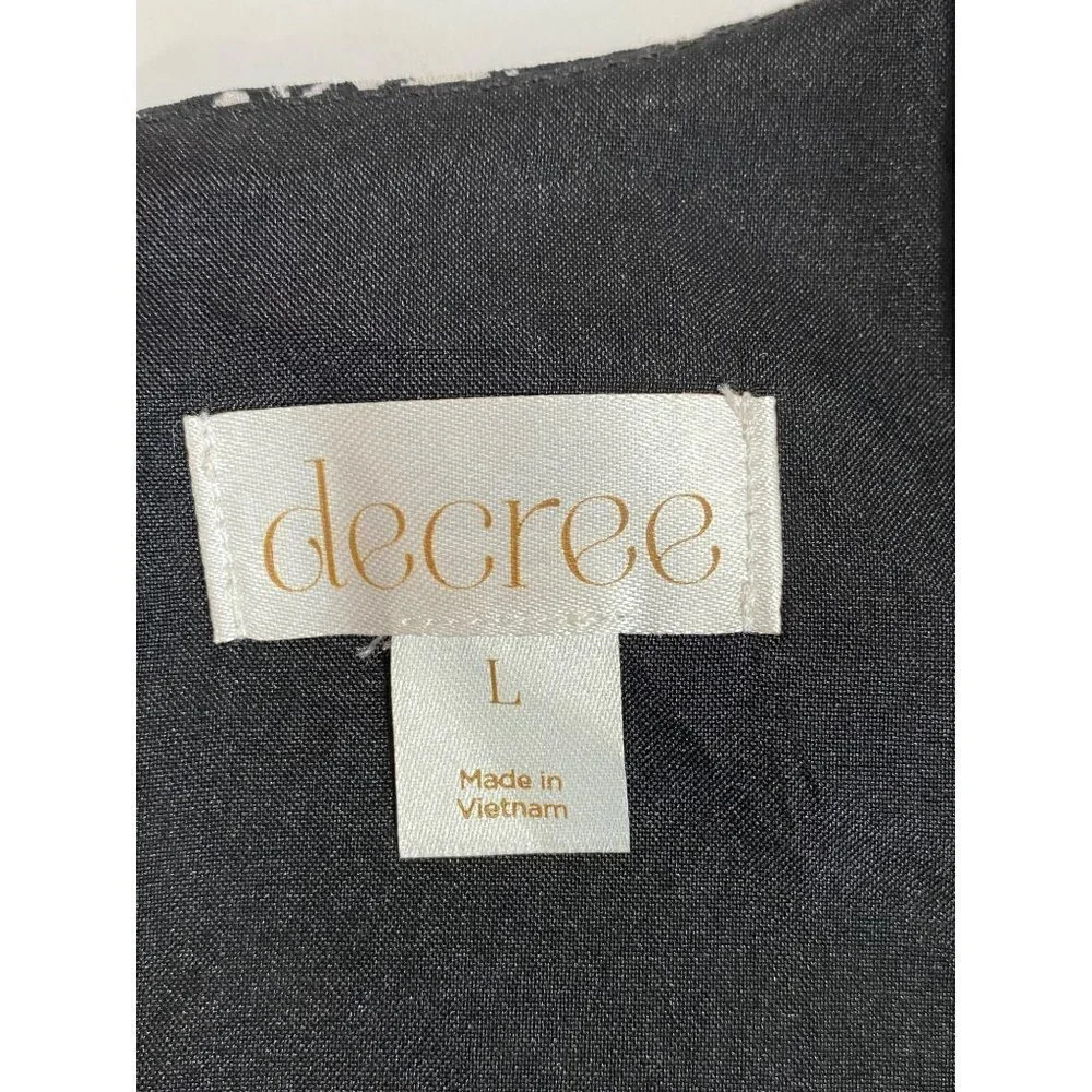 Decree‎ Women's Black and White Sleeveless Shift Dress Size Large
